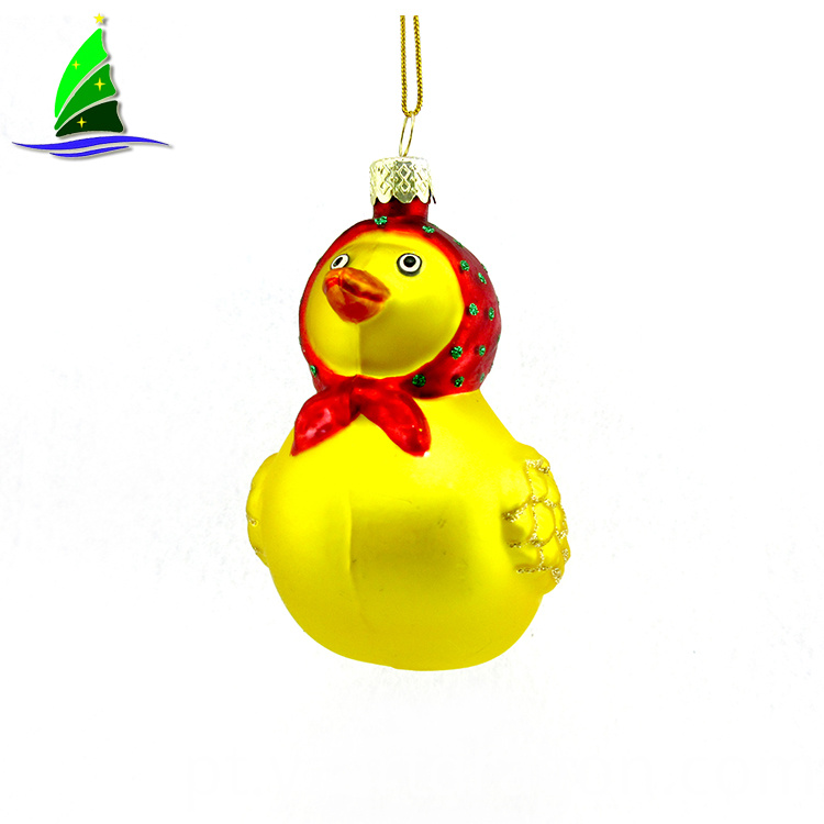 Ornamento de vidro de pato amarelo Yellow Duck Glass Ornament